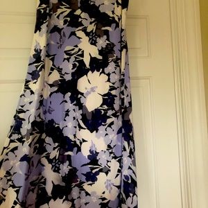 Purple/black/ white floral a line  skirt